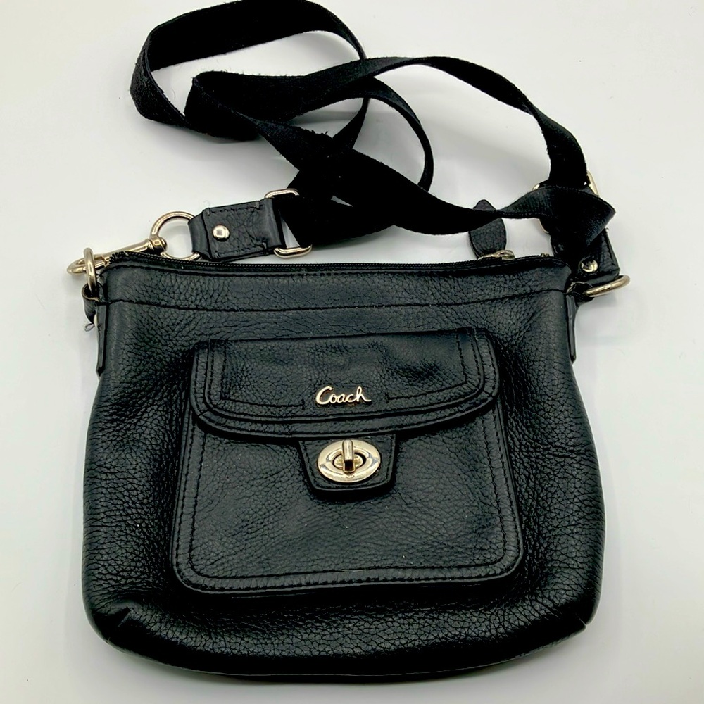 COACH black leather crossbody bag vintage